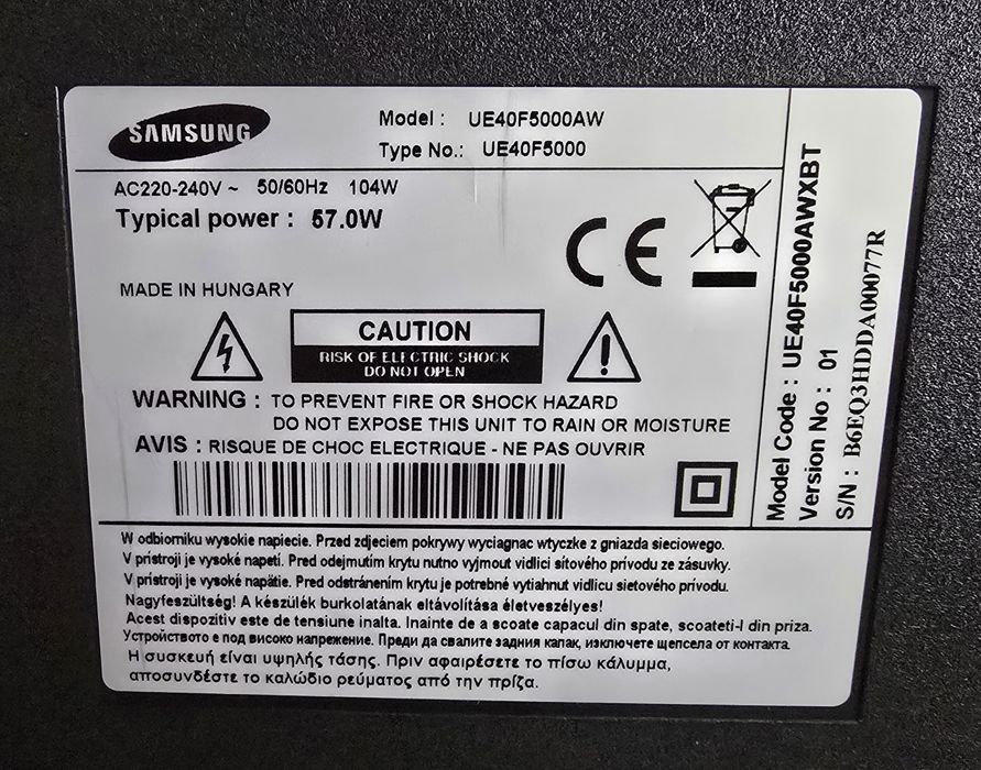 ТВ Samsung UE40F5000AW