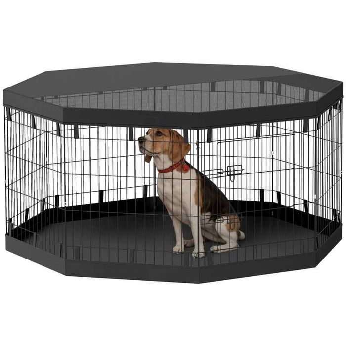 Кошарка за кученца PawHut, височина 76 см/приблизително 2,5 м², 8 панела
