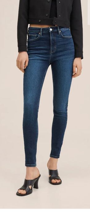 Blugi din bumbac cu talie înaltă Mango-noi