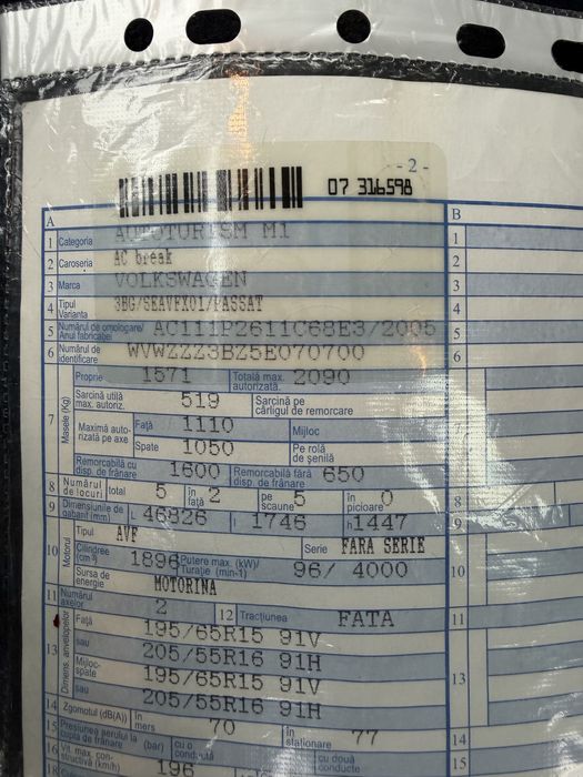 Volkswagen Passat B5.5 CUTIE AUTOMATĂ 1.9TDI 2005