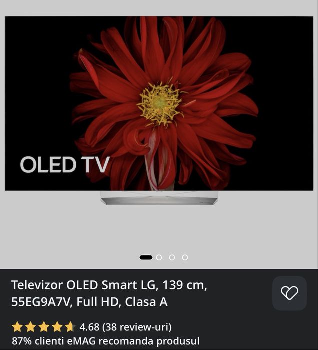 LG OLED 55″ (139 cm) – Model 55EG9A7V, Full HD, Smart TV