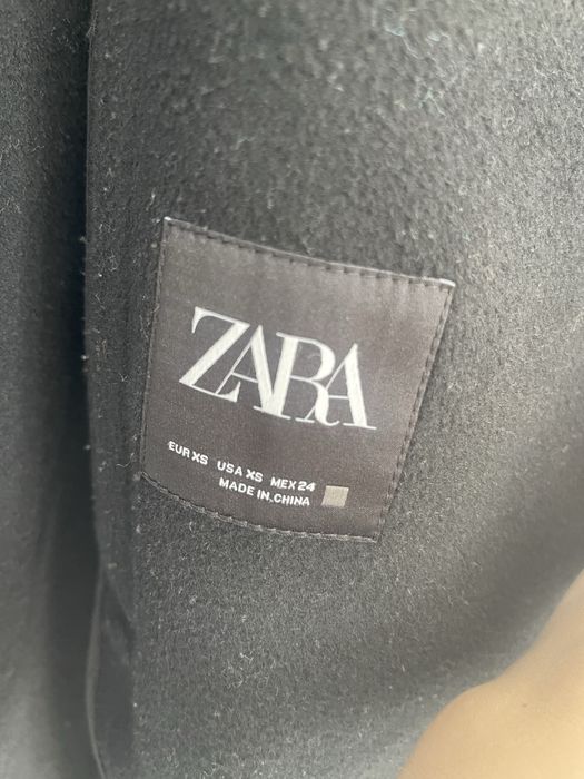Palton negru cu lana Zara Xs