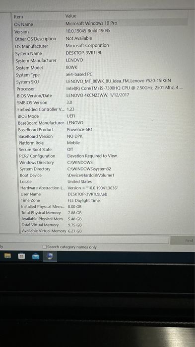 Lenovo Legion Y520-15IKBN