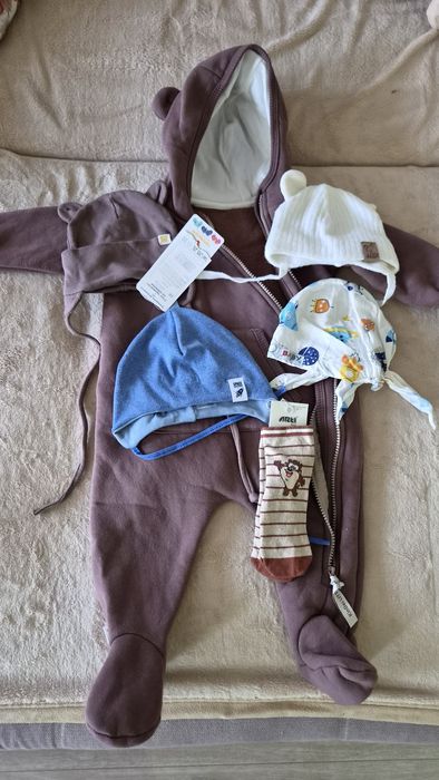 Демисезонный комбинезон KinderLITTO + шапочки и носочки в подарок