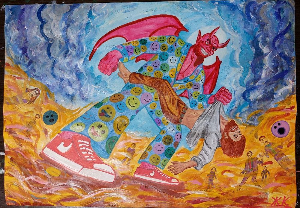 Картина " не ожидал..." формат А2