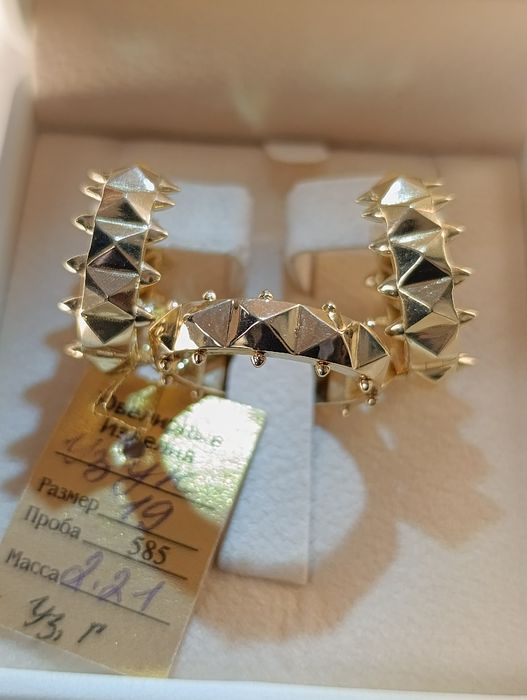 Золотоя комплект картиер клеш  Турецкая изделия проба 585,вес 7,70гр