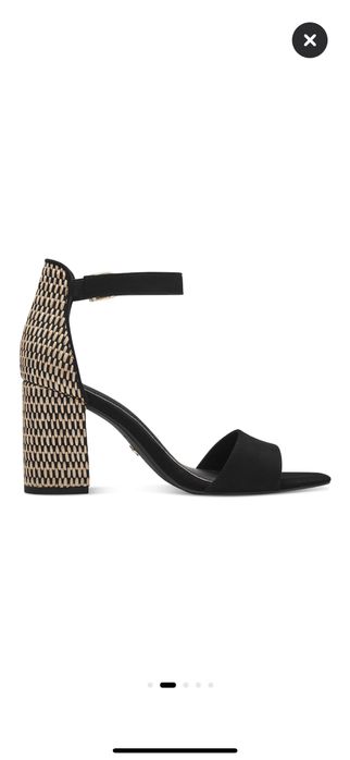 Tamaris, Сандали с масивен ток, Черен, Бежов, 37