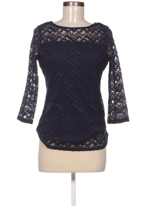 Дамски дантелен топ с подплата – тъмно син (р-р S)