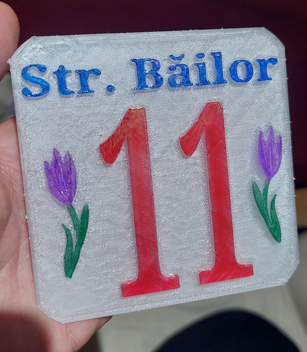 Imprimare 3d/Printare 3d numere de casa/apartament/strada si altele