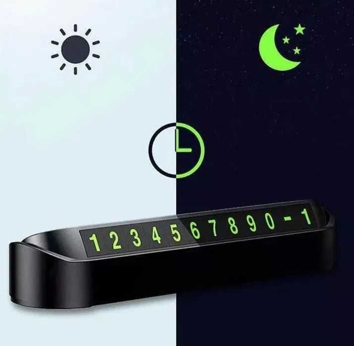 Suport numar telefon pentru bord parbiz retractabil negru