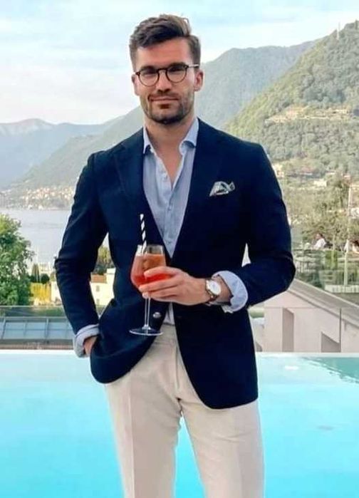 Sacou blazer slim 48 M premium Strellson lana super 120's navy