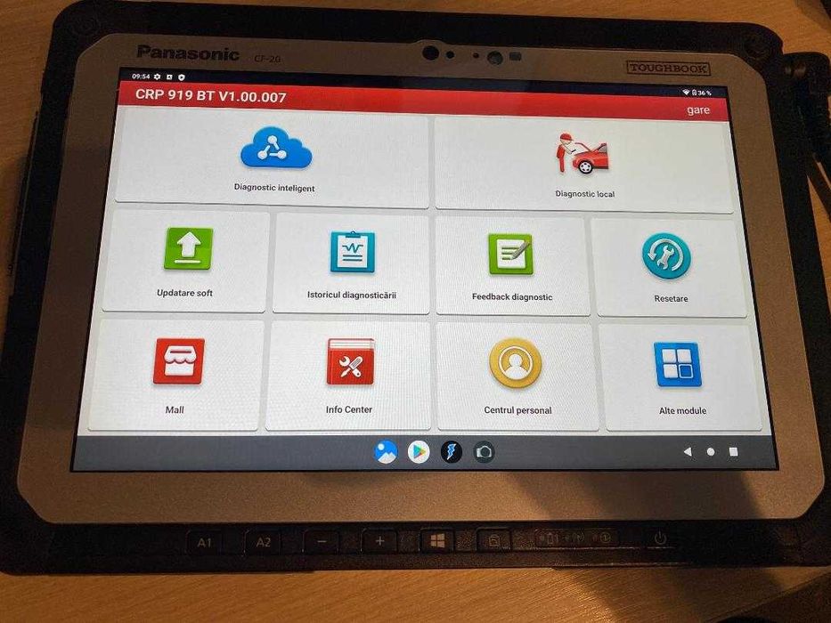 Tableta Panasonic Toughbook CF-20 8/256Gb TouchScreen, Antisoc, DUAL BOOT: Windows + Android, recomandata pentru utilizarea cu diagnozele auto,
