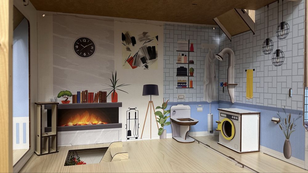 Детский деревянный домик для кукол