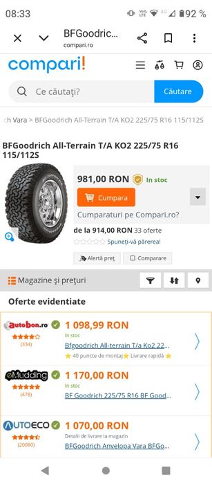 Anvelopele 225/75/16 și 265/65/17,265/60/18 etc.