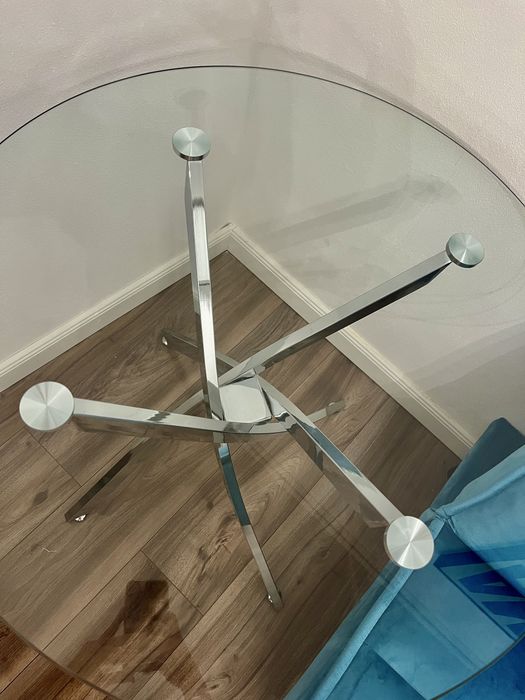 Masa din sticla&inox, 80cm