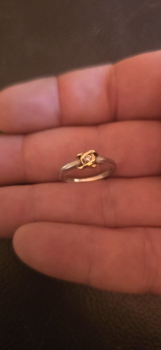 Inel Platină aur si diamant