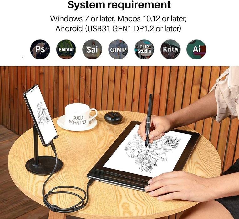 Скидка! Графический планшет с экраном Huion Kamvas pro 13 2.5K