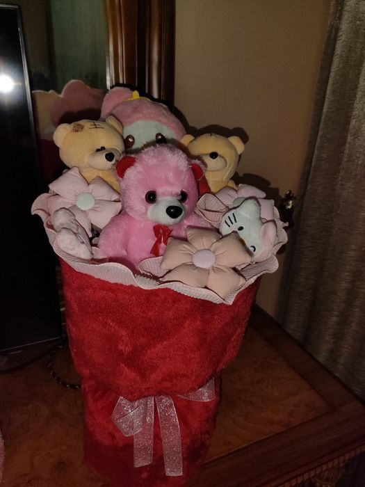 Акция !!! Букет с мягкой игрушкой.