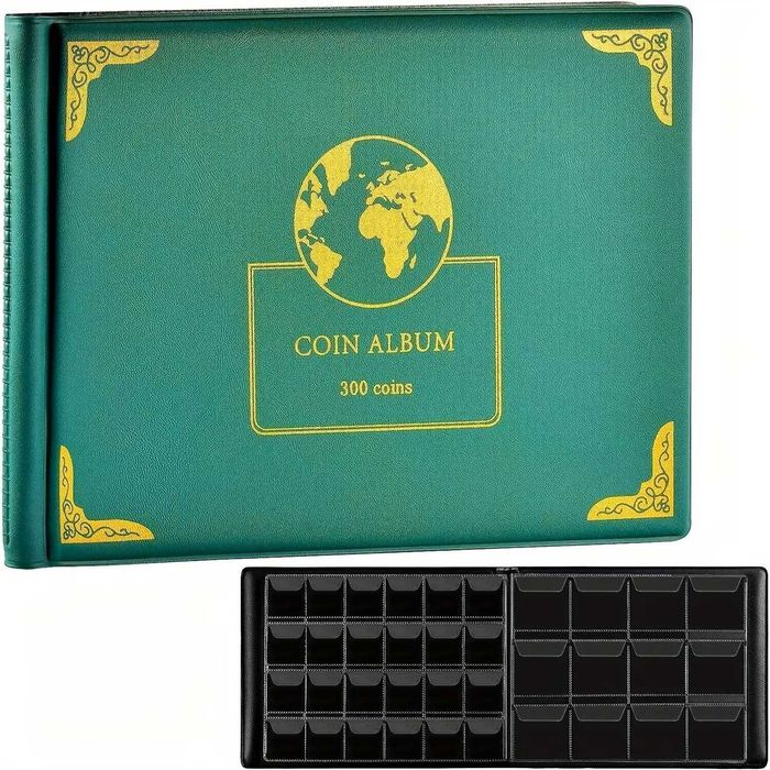 Чисто нов класьор / албум за монети  – 300 джоба (30 мм и 38 мм)