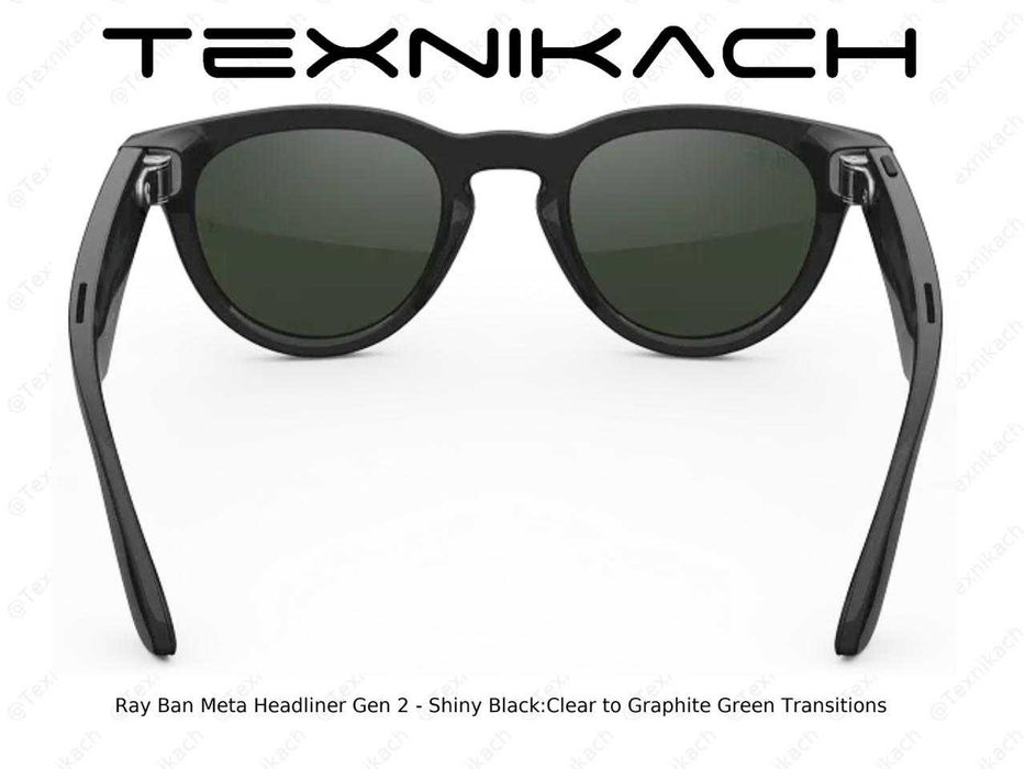 Ray Ban Meta Headliner Gen 2 - Shiny Black/Clear to Graphite Green