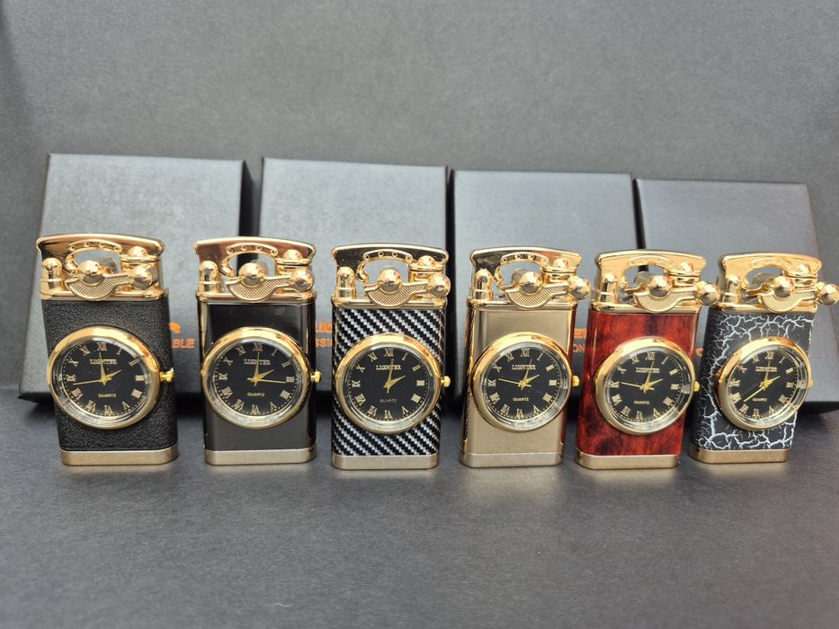 Запалка с часовник в подаръчна кутия,6 цвята
