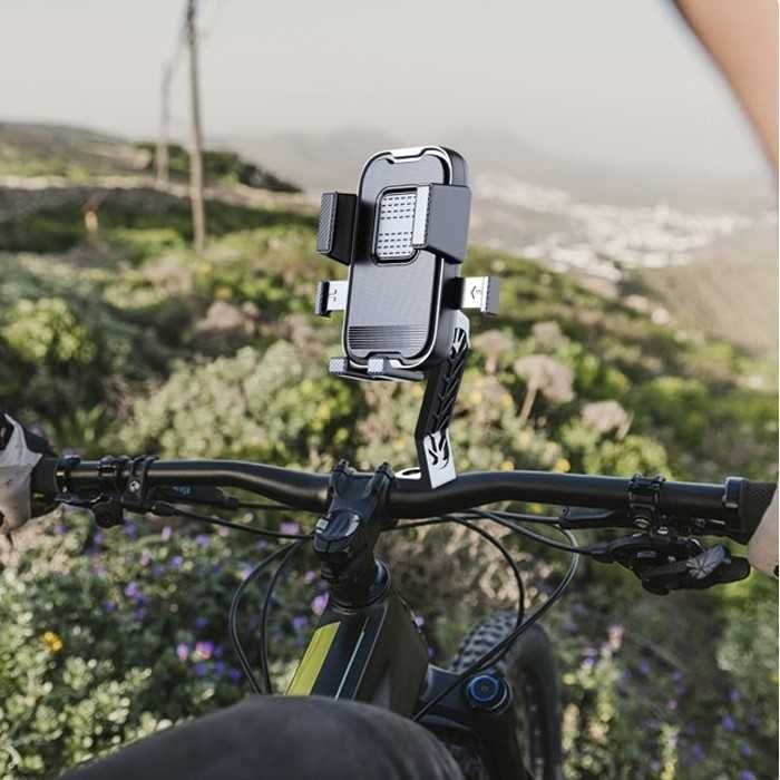 Поставка за телефон Automat, За мотопед, велосипед, PG158, Черен