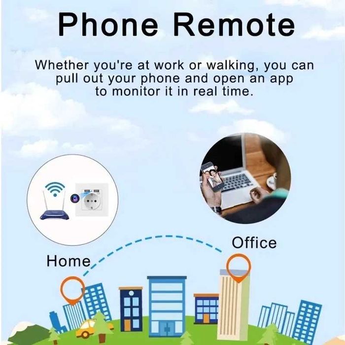 Priza Camera Spion ascunsa Wifi, microfon ascuns camera priza