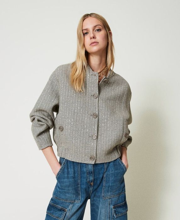 Вълнен бомбър/яке Twinset, размер 46/L и 48/XL, нов с етикет!