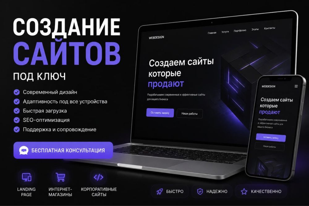 Создание современных сайтов под ключ