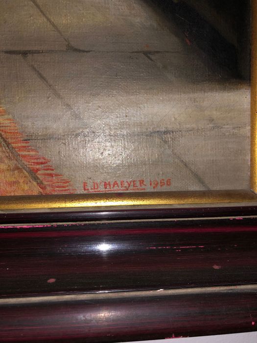 Tablou in ulei semnat E D’Haeyer și datat 1956