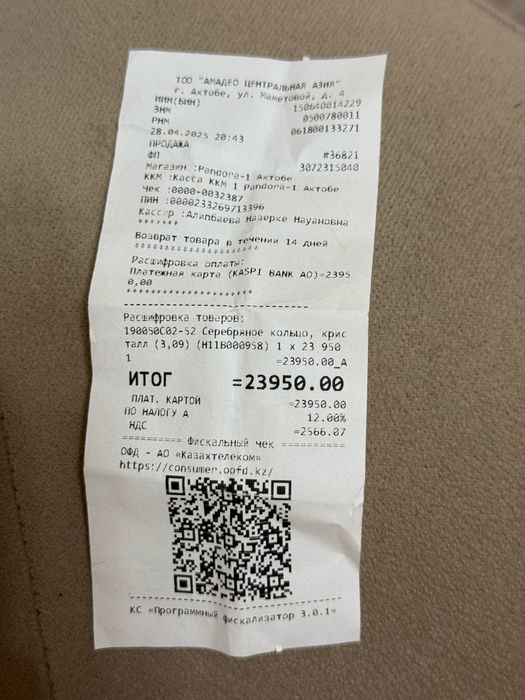 Продам кольцо пандора