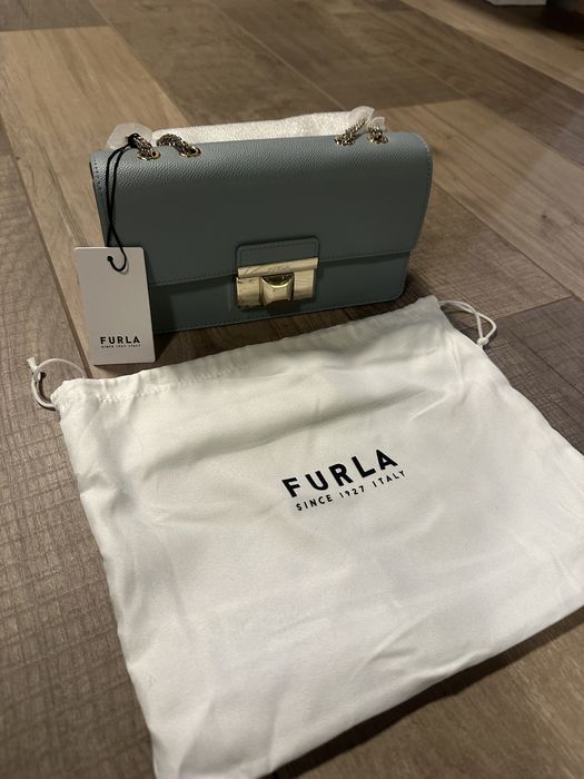 FURLA – Бебешко синя дамска чанта | Оригинална | Намалена цена