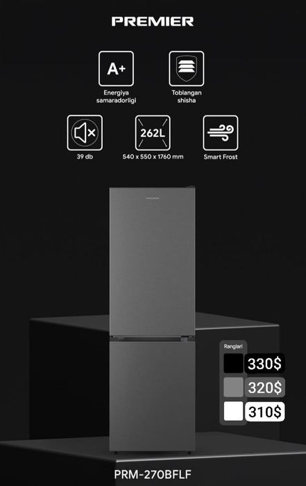 PREMIER 270 литр holodilnik/xolodilnik/muzlatgich/холодильник/морозил