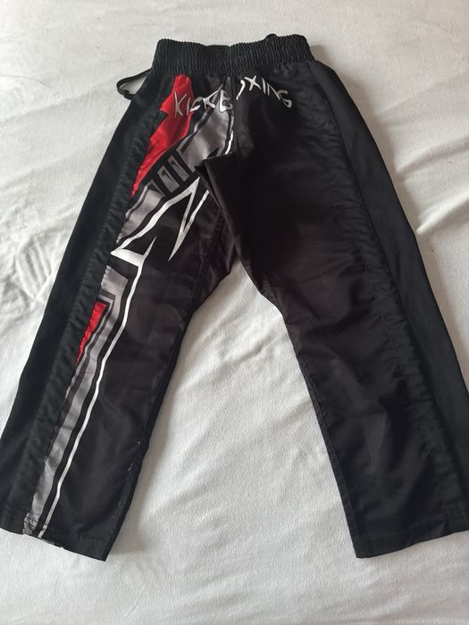 Pantaloni Kickboxing Exxtreme 4XS negru/roșu