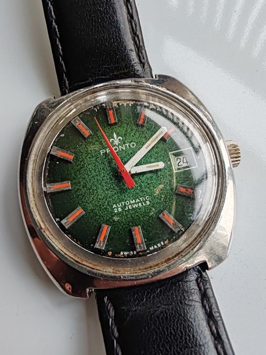 Ceas Pronto Automatic Calendar Oțel 36 mm Funcționează Impecabil!