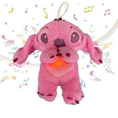 Jucarie de plus, din Lilo & Stitch, roz, respira si ii bate inima