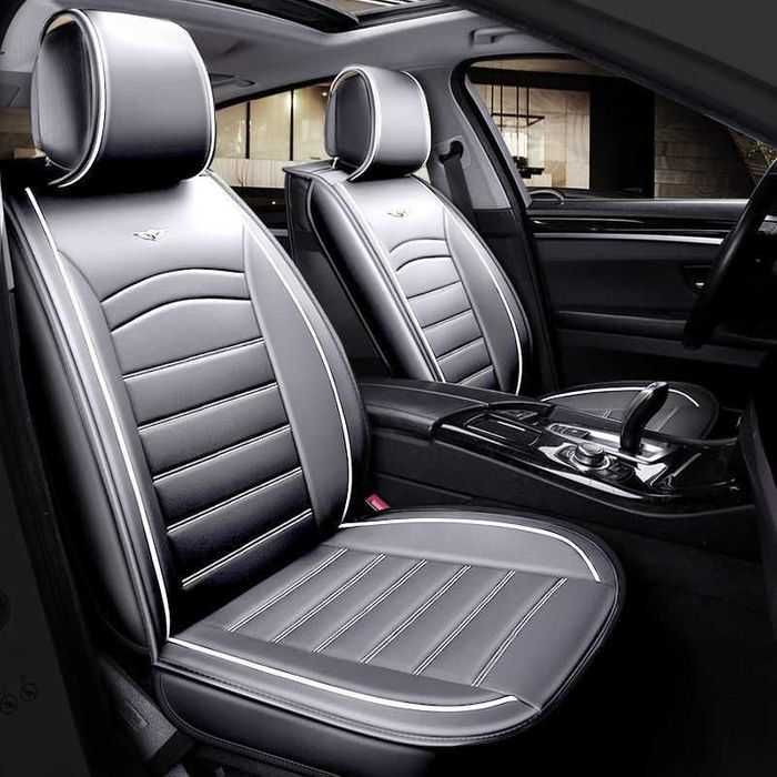 1+1 Луксозна Универсална Кожена Тапицерия Калъфи За Предни Седалки