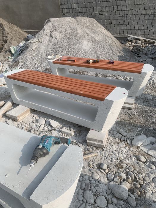 Скамейка хайтек мрамор skameka skameyka beton mramor urna урна