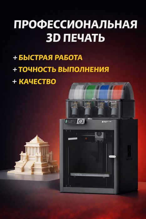 Профессиональная 3D печать в Алматы | Bambu Lab P1S