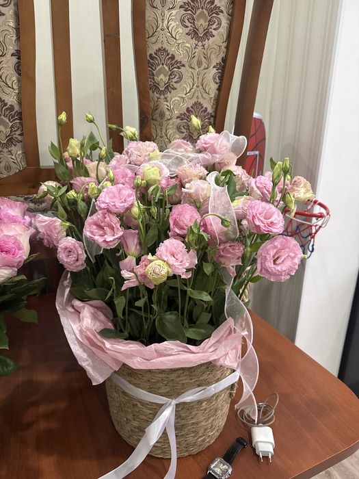 Цветы с корзинкой