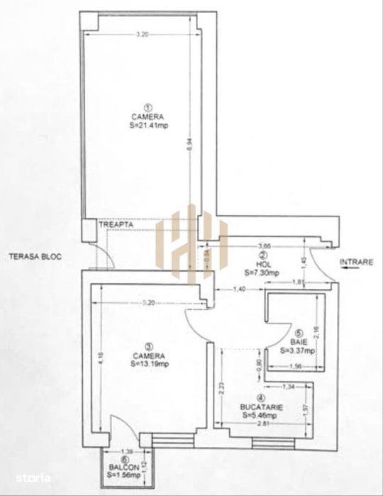 Apartament cu 2 camere - terasă de 60 mp – Zona Progresului, Str. Cult