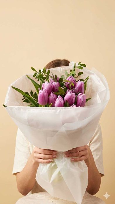 Авторский букет с «живой» видео-открыткой! Доставка бесплатно Шымкент