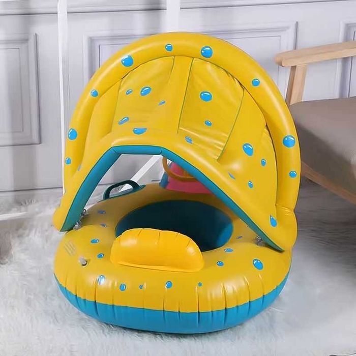 Детски надуваем пояс със сенник, волан, дръжки и опора за деца