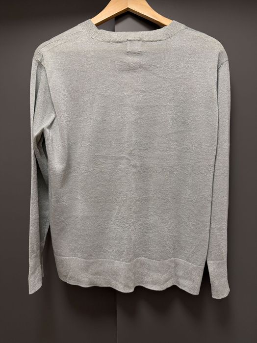 Bluză elegantă, culoare bleu-gri deschis metalizat, mărimea M, H&M