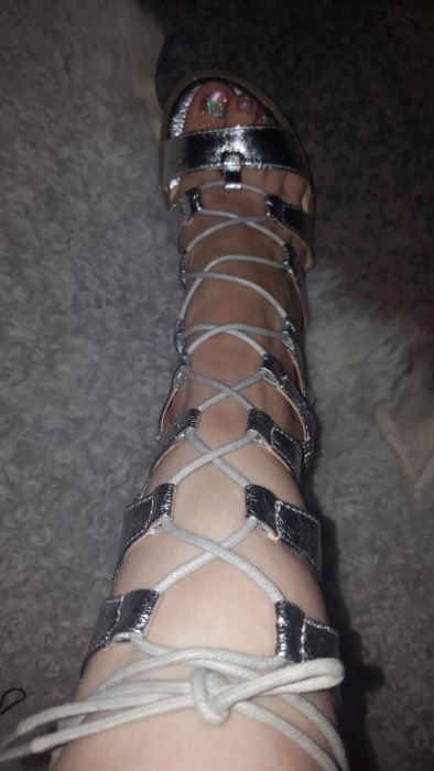 Sandale gladiator argintii 37