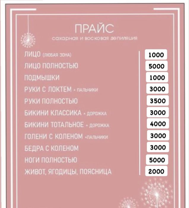 Шугаринг/Воск. Костанай.