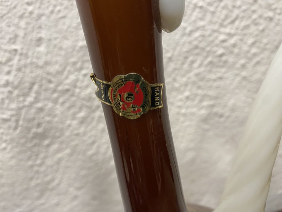 Италия Cristalleria La Toscana опалинови гарафи камея 1960 ваза кана