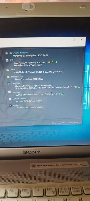 Laptop Sony Vaio 15,6"