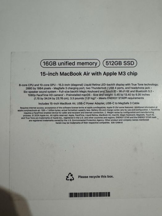 Macbook Air M3 512Gb