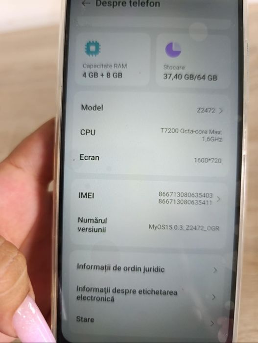 Vând smartphone ZTE Blade A36, 64gb, verde, dual SIM, nou in cutie cu husa cadou